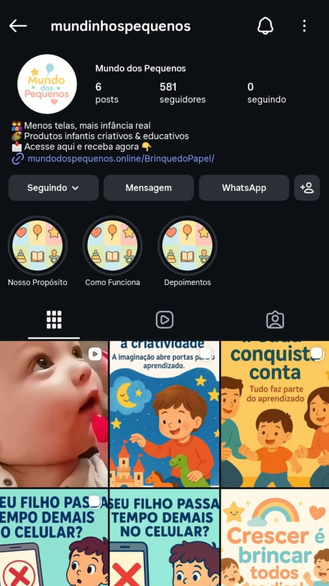 Instagram Mundo dos Pequenos